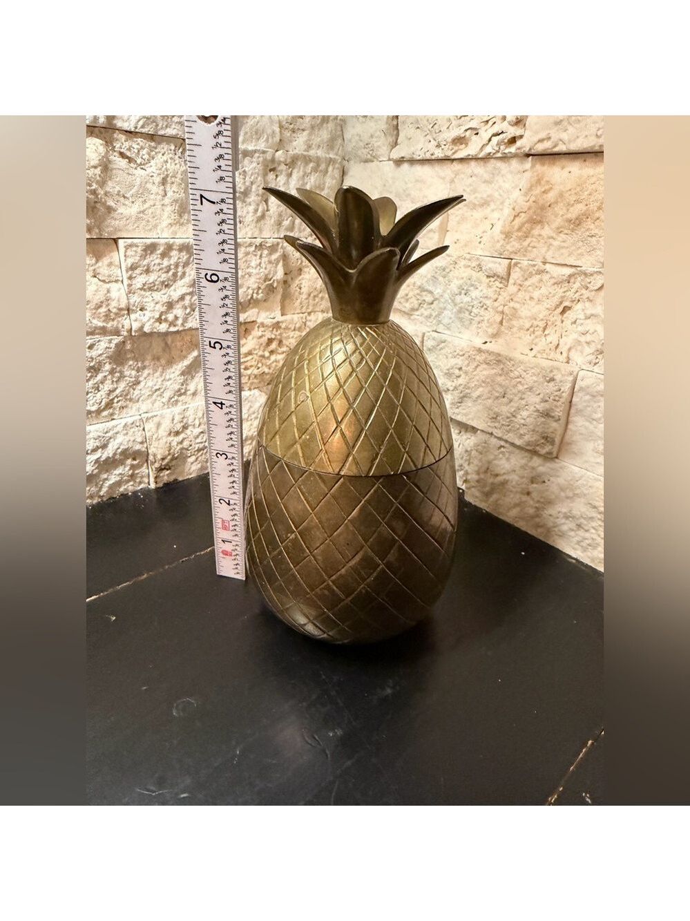 Vintage Brass Pineapple Trinket Dish Egg Cup Jewelry Box Lidded Decor MCM - Picture 2 of 7